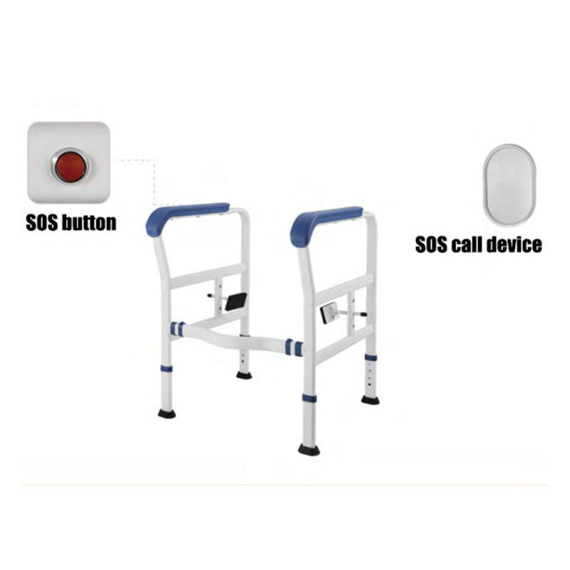 【Toilet】safety railing suitable for elderly people, adjustable height and width, toilet safety frame with armrest, toilet bracket, toilet standing auxiliary armrest, no punching, with cane style, intelligent call device armrest