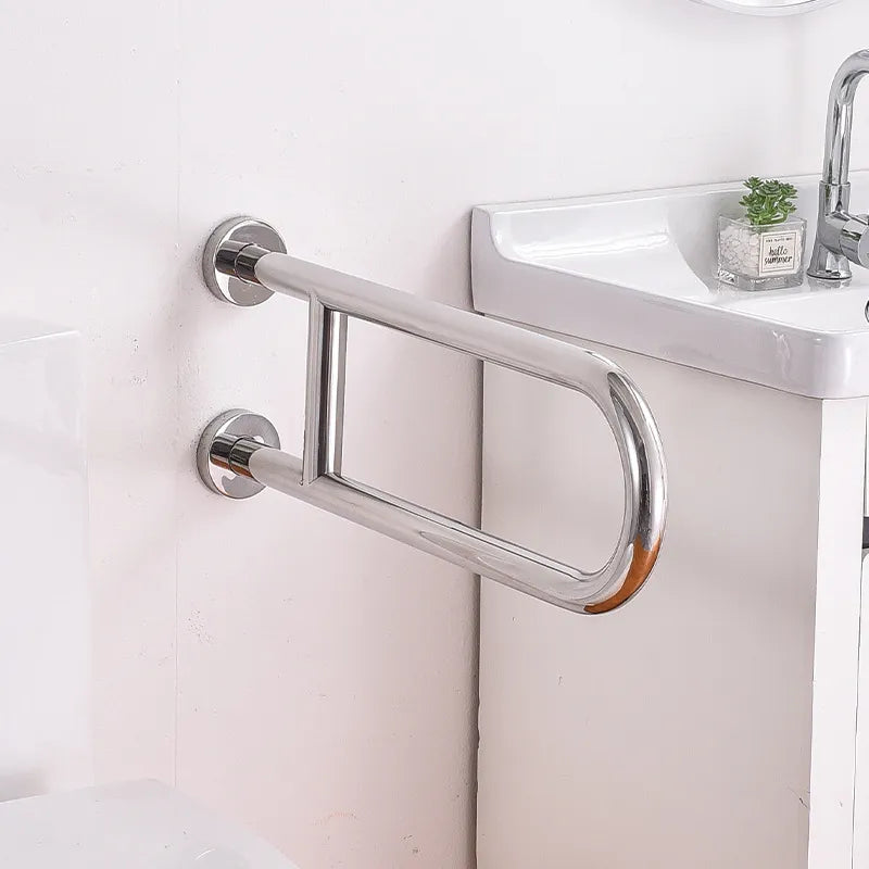 【Wall】Doreen Stainless Steel U-shaped Grab Bar, Bathroom Grab Bar, Accessible Grab Bar, Reinforced Foldable Safety Grab Bars for the elderly, pregnant,disabled, thickened and stable metal Grab Bar, wall mounted bathroom shower safety support rods