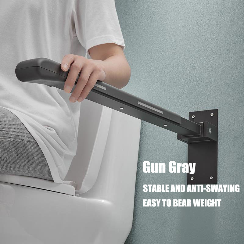 【Wall】Doreen Folable Handle Wall Mounted Safety Anti-Slip Thicken Toilet Grab Flip Up Grab Bars for Elderly Bathroom