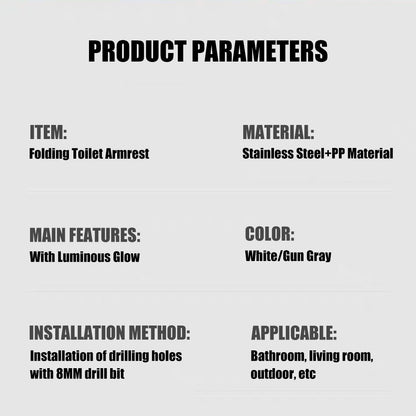 【Wall】Toilet safety railing suitable for elderly people, adjustable height and width, toilet safety frame with armrest, toilet bracket, toilet standing auxiliary armrest, no punching, with cane style, intelligent call device armrest