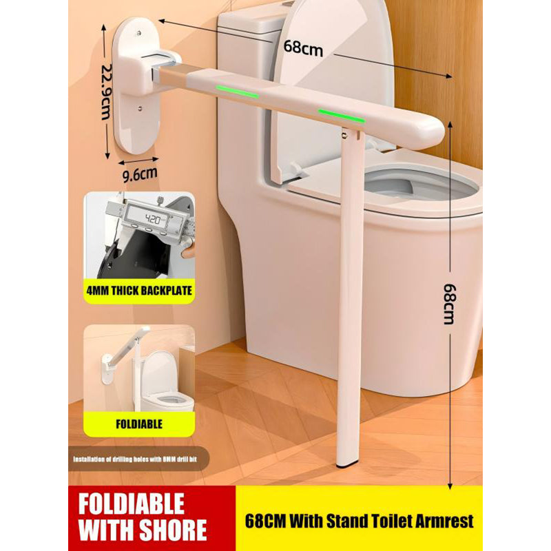 【Wall】Toilet safety railing suitable for elderly people, adjustable height and width, toilet safety frame with armrest, toilet bracket, toilet standing auxiliary armrest, no punching, with cane style, intelligent call device armrest