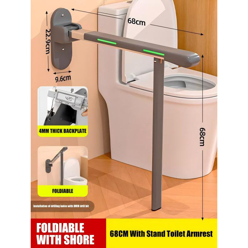 【Wall】Toilet safety railing suitable for elderly people, adjustable height and width, toilet safety frame with armrest, toilet bracket, toilet standing auxiliary armrest, no punching, with cane style, intelligent call device armrest