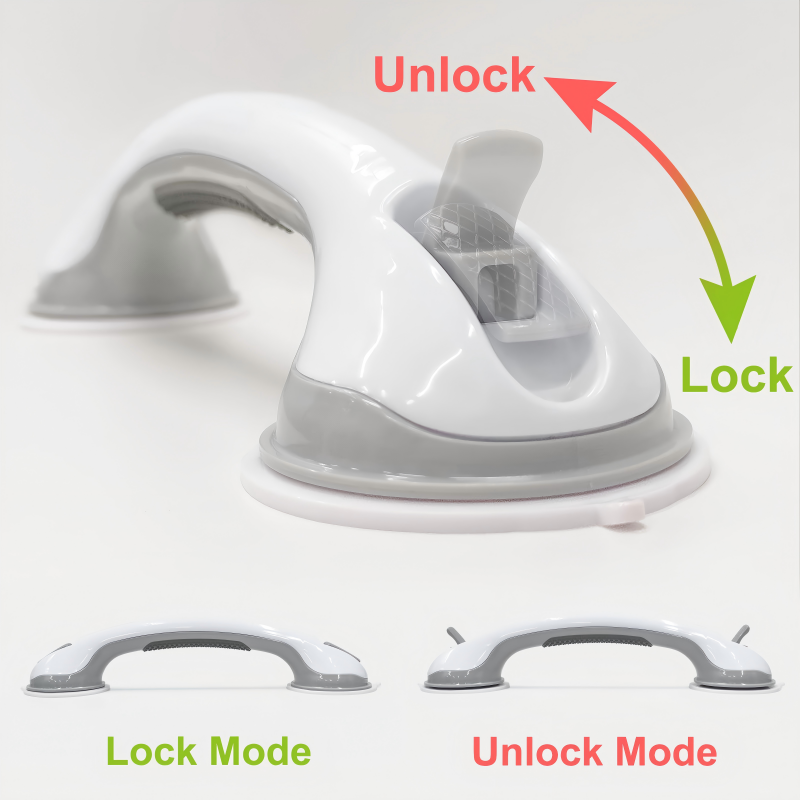 【Suction Cup】Thick and strong suction cup design works on any non-porous flat surface, including tile, glass, acrylic and metal. provides extra stability when entering and exiting the bath or shower for a safe and comfortable experience