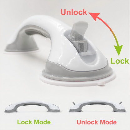 【Suction Cup】Thick and strong suction cup design works on any non-porous flat surface, including tile, glass, acrylic and metal. provides extra stability when entering and exiting the bath or shower for a safe and comfortable experience