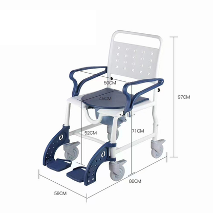 【Wheel】Toilet Wheels，Bath Chair, Quick-Dismantling 24-Inch Large Tires,Both Indoor And Outdoor Use, Waterproof  Dirt-Resistant, Stable  Plastic Functional Four-In-One Wheelchair
