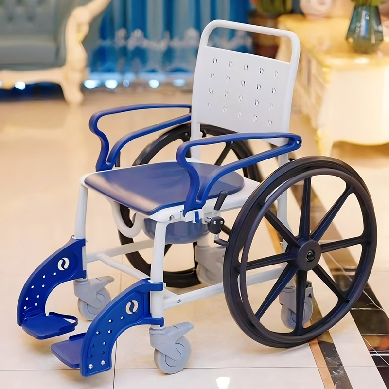 【Wheel】Toilet Wheels，Bath Chair, Quick-Dismantling 24-Inch Large Tires,Both Indoor And Outdoor Use, Waterproof  Dirt-Resistant, Stable  Plastic Functional Four-In-One Wheelchair
