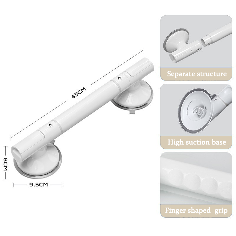 【Suction Cup】Doreen brand bathtub and shower grab bar, strong suction cup shower handel, shower safety handel, elderly handel, safety no drilling handel，Load capacity of 200 pounds